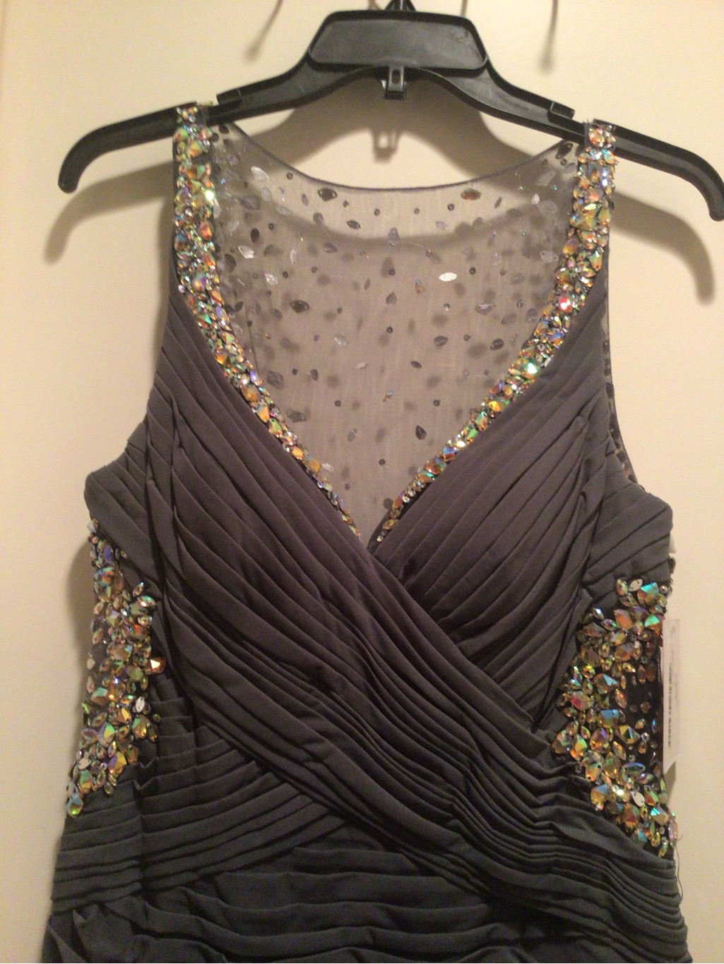 Jvn By Jovani Charcoal Gray Evening Dress Sz 12